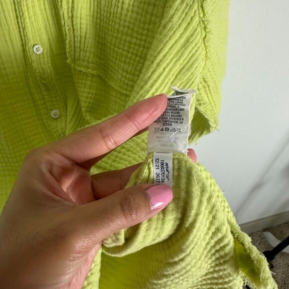 Aerie Pool To Party Cover Up Blouse M Green Boho Oversized Beachy Slouchy - Picture 7 of 9